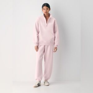 TNA Oversized Half-Zip Sweatshirt & Joggers Set - Pale Pink